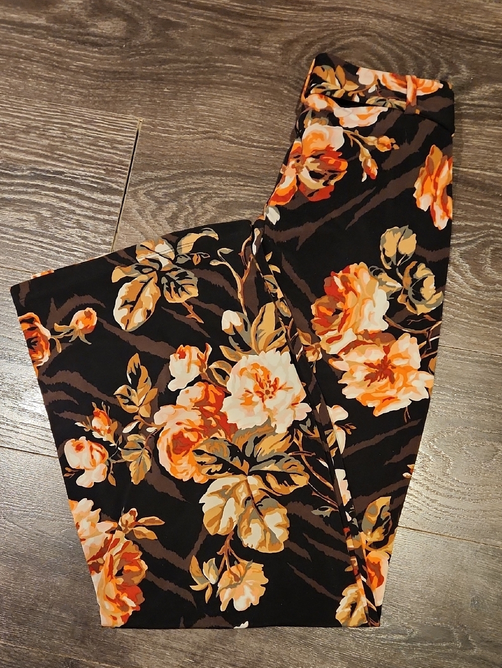 ❤️ WHITE HOUSE BLACK MARKET WIDE LEG FLORAL HIGH RISE PANTS, TIE WAIST, XXS - Picture 8 of 9